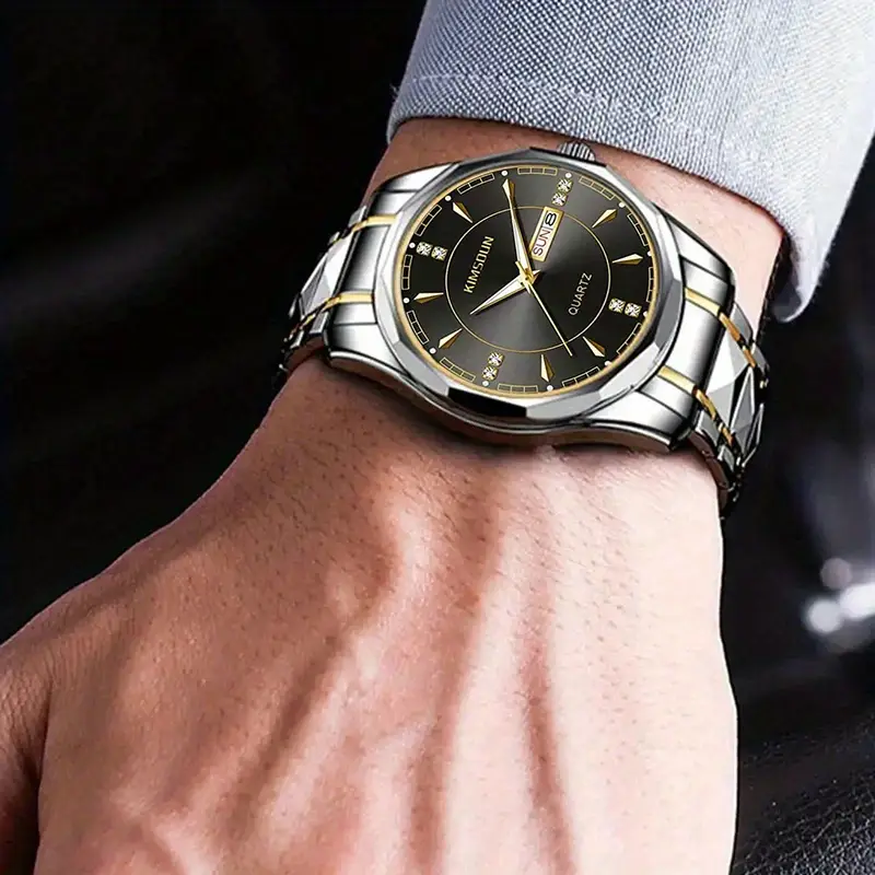 Stylish Olevs Date Watch - Men's Stainless Steel Analog Quartz Wrist Watch with Luminous Dial, Waterproof, Business Casual Style, Perfect for Daily Wear