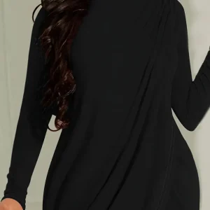 Long Sleeve Fully Lined Women's Fishtail Maxi Dress with Embroidered Mesh Back Zipper for Evening Wedding Party