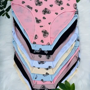 8-piece Set of Full Lace Four Corner Pants, Sexy and Comfortable Lightweight Underwear with Breathable Solid Color Print