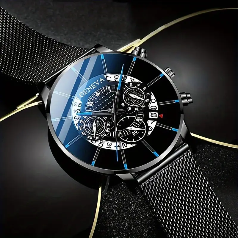 Stylish Olevs Date Watch - Men's Stainless Steel Analog Quartz Wrist Watch with Luminous Dial, Waterproof, Business Casual Style, Perfect for Daily Wear