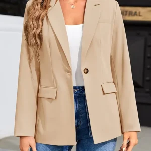 Name: Women's Open Front Office Work Business Casual Lightweight Summer Crop Suit Blazer - Breathable Fabric - For Professional