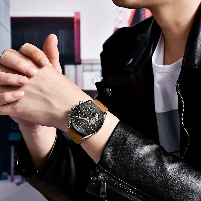 Stylish Olevs Date Watch - Men's Stainless Steel Analog Quartz Wrist Watch with Luminous Dial, Waterproof, Business Casual Style, Perfect for Daily Wear