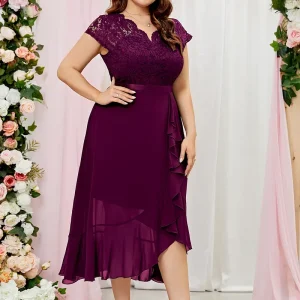 Long Sleeve Fully Lined Women's Fishtail Maxi Dress with Embroidered Mesh Back Zipper for Evening Wedding Party