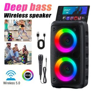 Wireless Speaker with Microphone, Large Speaker, Portable Speaker, Subwoofer, Outdoor Wireless Speaker,