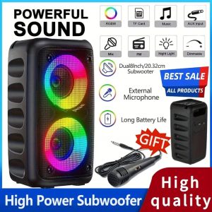 Wireless Speaker with Microphone, Large Speaker, Portable Speaker, Subwoofer, Outdoor Wireless Speaker,