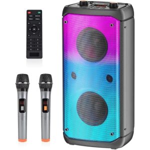 Wireless Speaker with Microphone, Large Speaker, Portable Speaker, Subwoofer, Outdoor Wireless Speaker