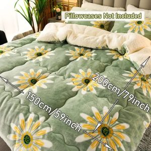 Ultra-Soft Quilted Blanket] 1pc Ultra-Soft Quilted Blanket | Lightweight & Portable, Machine Washable, Contemporary Style