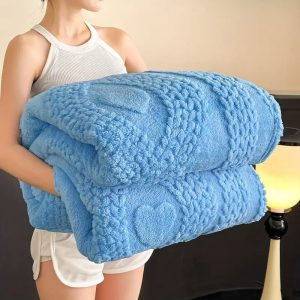 Ultra-Soft Quilted Blanket] 1pc Ultra-Soft Quilted Blanket | Lightweight & Portable, Machine Washable, Contemporary Style