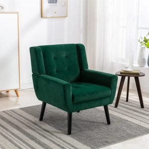 warehouseContemporary Velvet Accent Chair, Upholstered Single Sofa for Living Room