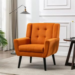 warehouseContemporary Velvet Accent Chair, Upholstered Single Sofa for Living Room