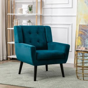 warehouseContemporary Velvet Accent Chair, Upholstered Single Sofa for Living Room