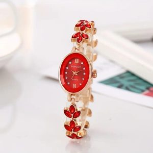 Women'S Elegant Business Watch with Blue Ocean Heart & Rose Golden Stainless Steel Band