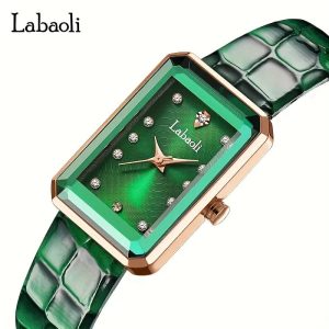 Women'S Elegant Business Watch with Blue Ocean Heart & Rose Golden Stainless Steel Band