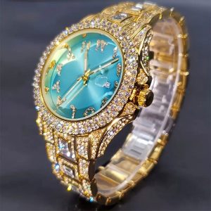 Women'S Elegant Business Watch with Blue Ocean Heart & Rose Golden Stainless Steel Band