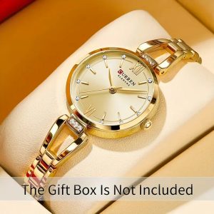 Women'S Elegant Business Watch with Blue Ocean Heart & Rose Golden Stainless Steel Band