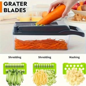 Multifunctional Vegetable Shredder, Manual Food Grater, Onion Chopper