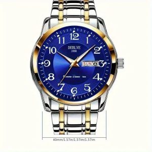 2025 New Elegant Men's Dual Calendar Multifunctional Luminous Steel Strap