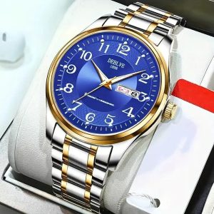 2025 New Elegant Men's Dual Calendar Multifunctional Luminous Steel Strap
