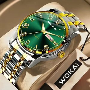 2025 New Elegant Men's Dual Calendar Multifunctional Luminous Steel Strap