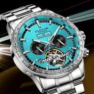 2025 New Elegant Men's Dual Calendar Multifunctional Luminous Steel Strap