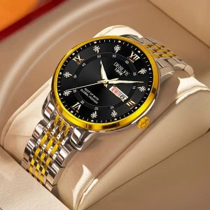 2025 New Elegant Men's Dual Calendar Multifunctional Luminous Steel Strap