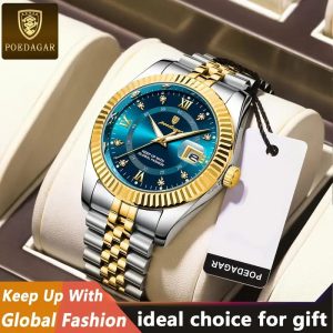 2025 New Elegant Men's Dual Calendar Multifunctional Luminous Steel Strap