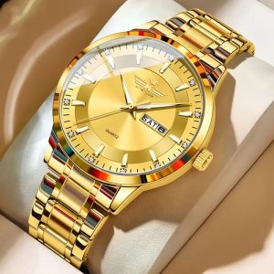 2025 New Elegant Men's Dual Calendar Multifunctional Luminous Steel Strap