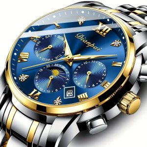 2025 New Elegant Men's Dual Calendar Multifunctional Luminous Steel Strap