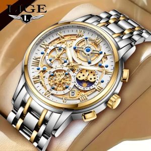 2025 New Elegant Men's Dual Calendar Multifunctional Luminous Steel Strap