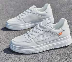 Men'S 2025 Spring High-Top Sneakers - White & Red Casual Fashion Sneakers with Lace-Up Closure, All-Season Outdoor Running Shoes