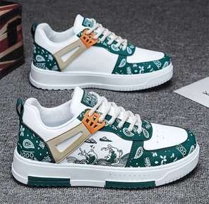 Men'S 2025 Spring High-Top Sneakers - White & Red Casual Fashion Sneakers with Lace-Up Closure, All-Season Outdoor Running Shoes