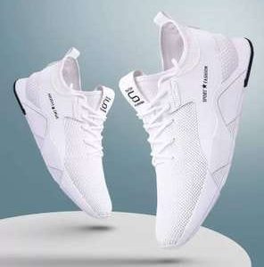 Men'S 2025 Spring High-Top Sneakers - White & Red Casual Fashion Sneakers with Lace-Up Closure, All-Season Outdoor Running Shoes