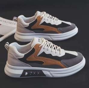 Men'S 2025 Spring High-Top Sneakers - White & Red Casual Fashion Sneakers with Lace-Up Closure, All-Season Outdoor Running Shoes