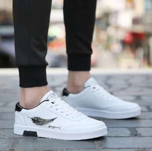 Men'S 2025 Spring High-Top Sneakers - White & Red Casual Fashion Sneakers with Lace-Up Closure, All-Season Outdoor Running Shoes