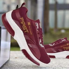 Men'S 2025 Spring High-Top Sneakers - White & Red Casual Fashion Sneakers with Lace-Up Closure, All-Season Outdoor Running Shoes