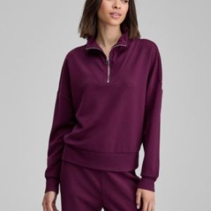 And Now Women's Cozy Scuba Quarter-Zip Sweatshirt, Mivy's Exclusive