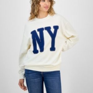 Juniors' NY-Appliqué Sweatshirt