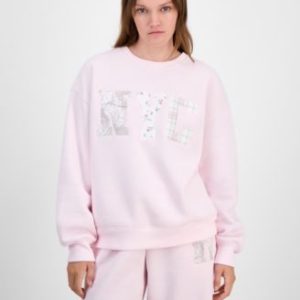 Juniors' NYC Patchwork Crewneck Sweatshirt