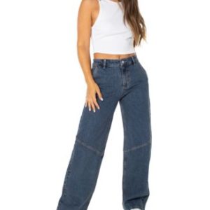 Juniors' Slouchy Skater Wide-Leg Jeans