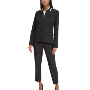 Karl Lagerfeld Women's Reverse Lapel One Button Blazer