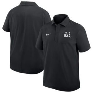 Men's Black Team USA Woven Polo Shirt