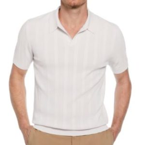 Men's Johnny Collar Stripe Polo Shirt