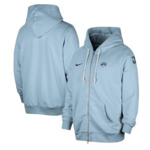 Men's Light Blue New York Knicks Authentic Standard Issue Full-Zip Hoodie Jacket