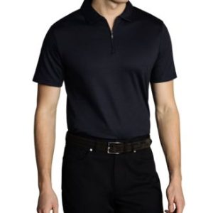 Men's Mercerized Cotton Short Sleeve Zipper Polo Shirt