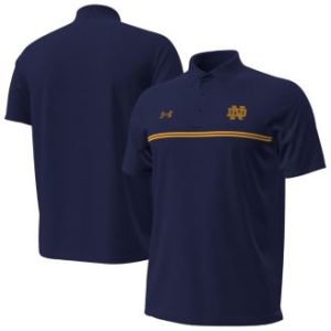 Men's Navy Notre Dame Fighting Irish Performance Drive Chest Stripe Polo Shirt