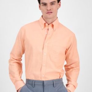 Men's Regular Fit Pinpoint Dress Shirt, Created for Mivy's