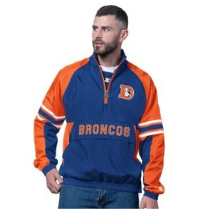 Men's Royal Denver Broncos Vintage Logo Prospect Half-Zip Pullover Sweatshirt
