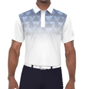 Men's Short Sleeve Ombre Geo Print Golf Polo Shirt