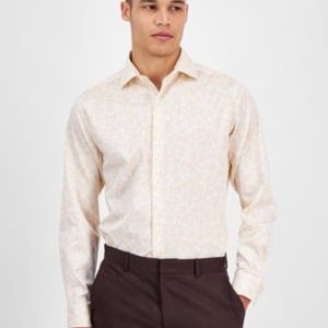 Men's Slim Fit Long Sleeve Button-Front Boboli Floral Print Shirt, Exclusively at Mivy's