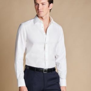 Men's Slim-Fit Non-Iron Solid Dress Shirt